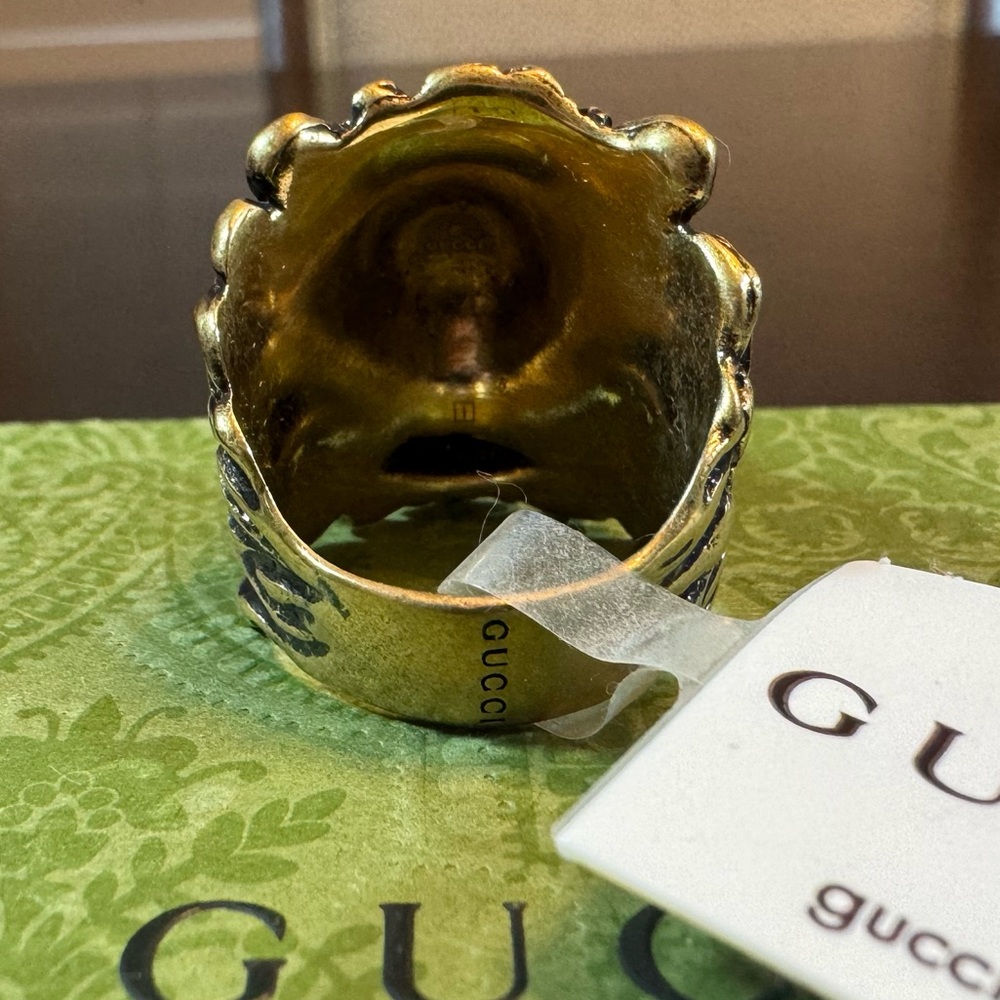 New Authentic Gucci Lion Head Ring Size IT 19 / US 8.75 - Picture 9 of 13